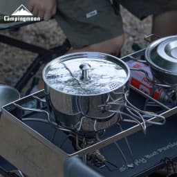 CAMPINGMOON Thickened Composite Stainless Steel Outdoor Camping Soup Pot, Boiling Water Portable Picnic Pot, Cooking Utensils