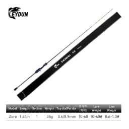 LEYDUN ZORO Super Light Fishing Rods 145cm 58g Tianium Tip Cuttlefish Fishing Casting Rod Squid Boat Fishing