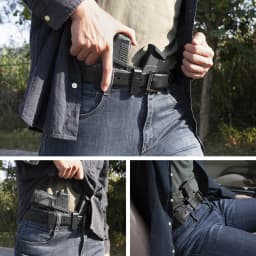 Only Fit Glock G19,G19X,Compatible G17,Sidecar Kydex IWB Holster with Magazine Pouch Equipment Cases,Lock Click Sound,Right Hand