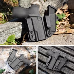 Only Fit Glock G19,G19X,Compatible G17,Sidecar Kydex IWB Holster with Magazine Pouch Equipment Cases,Lock Click Sound,Right Hand