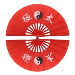 Tai Chi Fan Bamboo Kung Fu Martial Arts 34 Centimeter Fans Wushu Art Martiaux Cosplay Dance Performance Fan Red Kun Master
