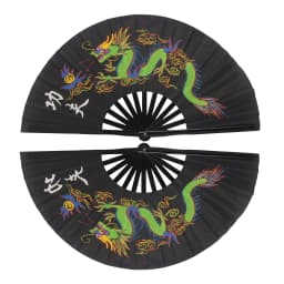 Tai Chi Fan Bamboo Kung Fu Martial Arts 34 Centimeter Fans Wushu Art Martiaux Cosplay Dance Performance Fan Red Kun Master