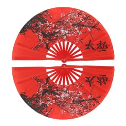 Tai Chi Fan Bamboo Kung Fu Martial Arts 34 Centimeter Fans Wushu Art Martiaux Cosplay Dance Performance Fan Red Kun Master