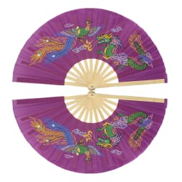 Tai Chi Fan Bamboo Kung Fu Martial Arts 34 Centimeter Fans Wushu Art Martiaux Cosplay Dance Performance Fan Red Kun Master