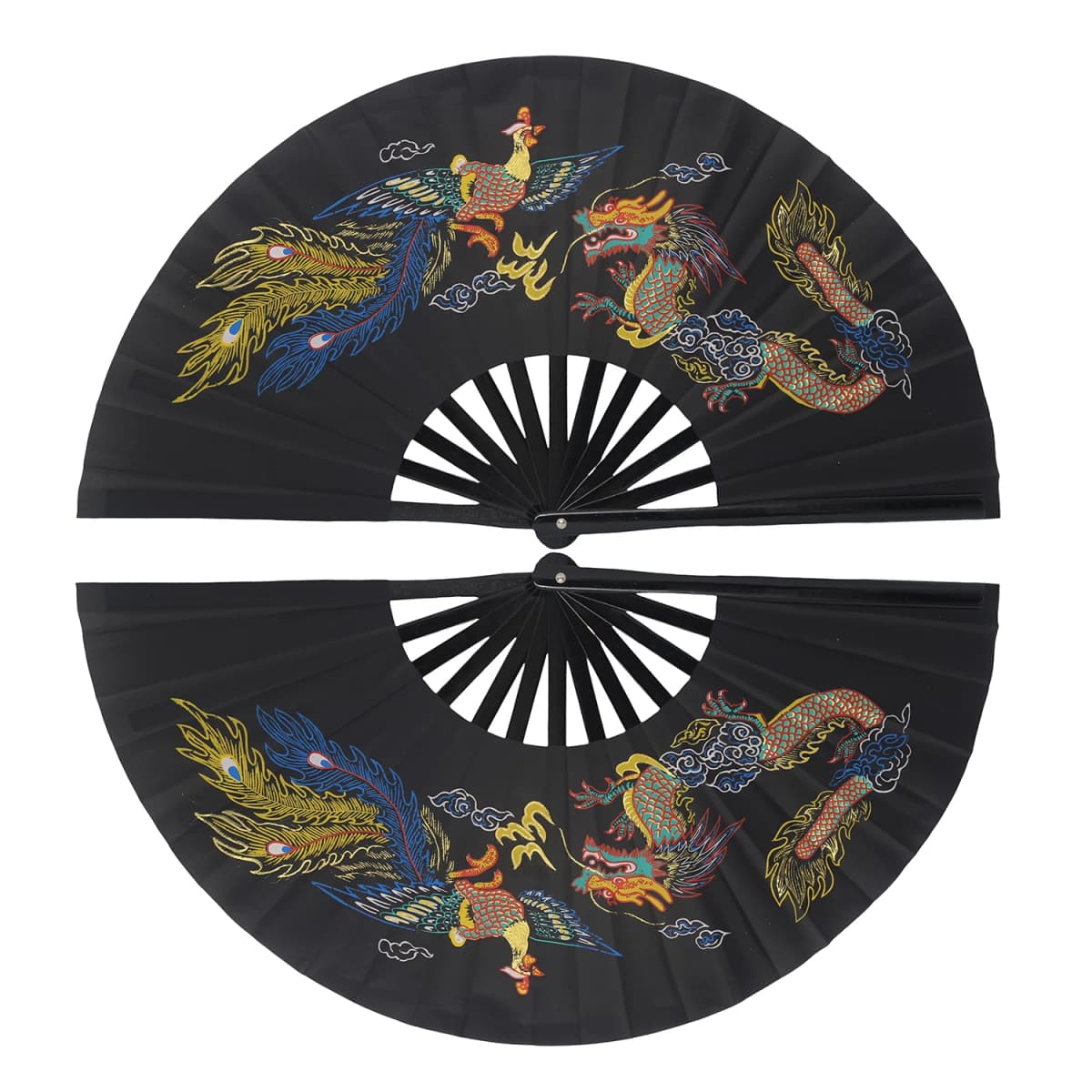 Tai Chi Fan Bamboo Kung Fu Martial Arts 34 Centimeter Fans Wushu Art Martiaux Cosplay Dance Performance Fan Red Kun Master