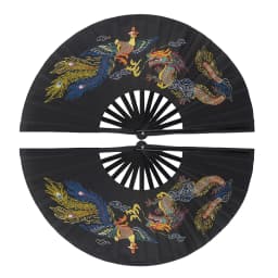 Tai Chi Fan Bamboo Kung Fu Martial Arts 34 Centimeter Fans Wushu Art Martiaux Cosplay Dance Performance Fan Red Kun Master