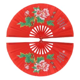 Tai Chi Fan Bamboo Kung Fu Martial Arts 34 Centimeter Fans Wushu Art Martiaux Cosplay Dance Performance Fan Red Kun Master