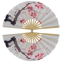 Tai Chi Fan Bamboo Kung Fu Martial Arts 34 Centimeter Fans Wushu Art Martiaux Cosplay Dance Performance Fan Red Kun Master