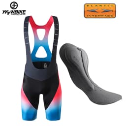 Ykywbike Men's Cycling Bib Shorts Seamless Bicycle Shorts 7 Hours Road Bike Ride Padded Riding Pro Gradient Cycle Shorts Bib