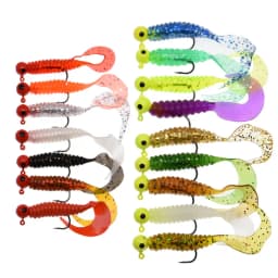 JYJ 3.5g jig hook with 6cm soft tail lure bait worm maggot silica fishing tackle grub bait for fishing perch tackle