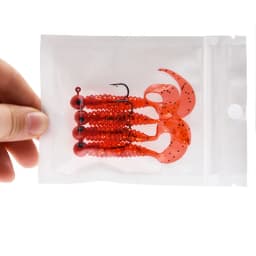 JYJ 3.5g jig hook with 6cm soft tail lure bait worm maggot silica fishing tackle grub bait for fishing perch tackle