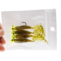 JYJ 3.5g jig hook with 6cm soft tail lure bait worm maggot silica fishing tackle grub bait for fishing perch tackle