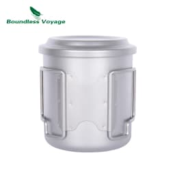 Boundless Voyage Titanium Mug with Tea Strainer 420ml/14.2 Fl.oz Tea Cup with Folding Handle Outdoor Camping Tea Maker Ti3054D