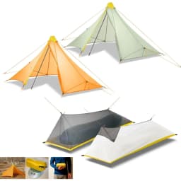1 Person 4 Season Ultralight 20D Nylon Both-side Silicon Coated Rodless Pyramid 410g Flysheet or Summer 230-260g Mesh Inner Tent