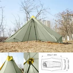 1 Person 4 Season Ultralight 20D Nylon Both-side Silicon Coated Rodless Pyramid 410g Flysheet or Summer 230-260g Mesh Inner Tent