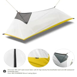 1 Person 4 Season Ultralight 20D Nylon Both-side Silicon Coated Rodless Pyramid 410g Flysheet or Summer 230-260g Mesh Inner Tent