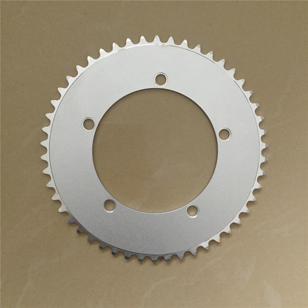 Track Bike Chainwheel Fixed Gear Bicycle Chain Ring 130 MM BCD 44T 46T 48T 50T 52T 53T Fixie Single Speed Chainring Silvery