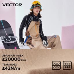 VECTOR Men and Women 3L Ski Pants Windproof and Waterproof Solona Fabric Outdoor Skiing Other Autumn Winter Outdoor Activitie