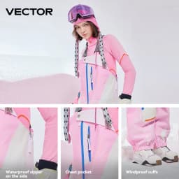 VECTOR Men and Women 3L Ski Pants Windproof and Waterproof Solona Fabric Outdoor Skiing Other Autumn Winter Outdoor Activitie