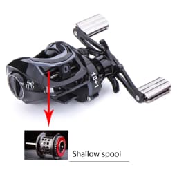 High Quality 18+1BB Black/Red Baitcasting Fishing Reel Aluminum Alloy Spool Saltwater Bass 7.2:1 High Speed Fishing Wheel