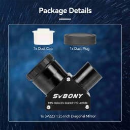 Svbony SV223 1.25/2 inch 99% Reflective Dielectric Coating 90° Clicklock Mirror 1/10 Lambda for Linking Eyepiece and Objective