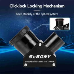 Svbony SV223 1.25/2 inch 99% Reflective Dielectric Coating 90° Clicklock Mirror 1/10 Lambda for Linking Eyepiece and Objective
