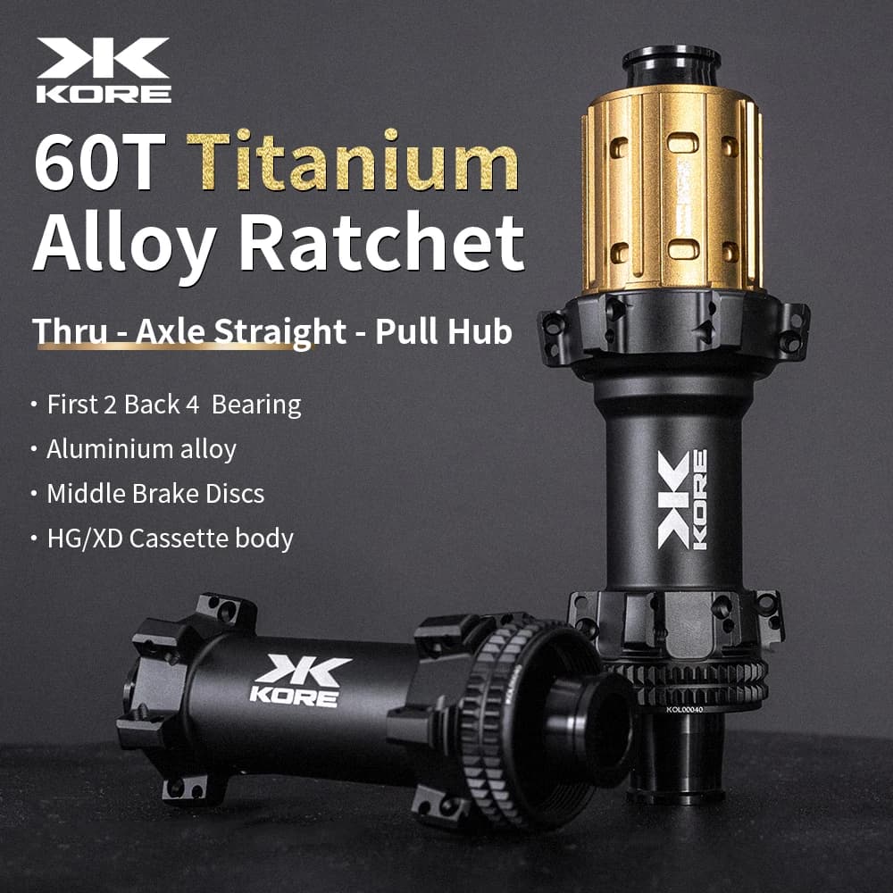 One Pair KORE Bearings Hubset For Road Bicycle Ratchet Thru - Axle Straight - Pull Racing Hub 24 Holes Road Bicycle Accessories