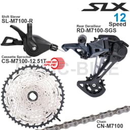 SHIMANO SLX M7100 1x12v Groupset Shifter Rear Derailleur 12 speed 10-45T/51T Cassette Sprocket Chain 124L for MTB Bike Original