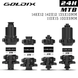GOLDIX M370 MTB Bike Hub 24H Straight Pull 6-Bolt Disc Brake 36T Ratchet Sealed Bearing Boost HG XD MS Freehub Thru Axle Hubset