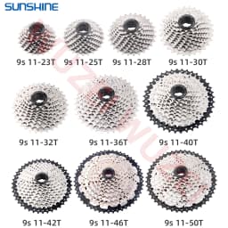 Shimano K7 9Speed Freewheel and Chain Groupset H200 Sunshine 23/25/28/30/32/36/40/42/46/50T Cassette HG53/KMC X9 Chain 9V Kit