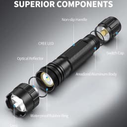 Tactical Flashlight 1200 Lumen LED Light with Picatinny Rail/Mlok Mount for Outdoor and Pressure Switch Included