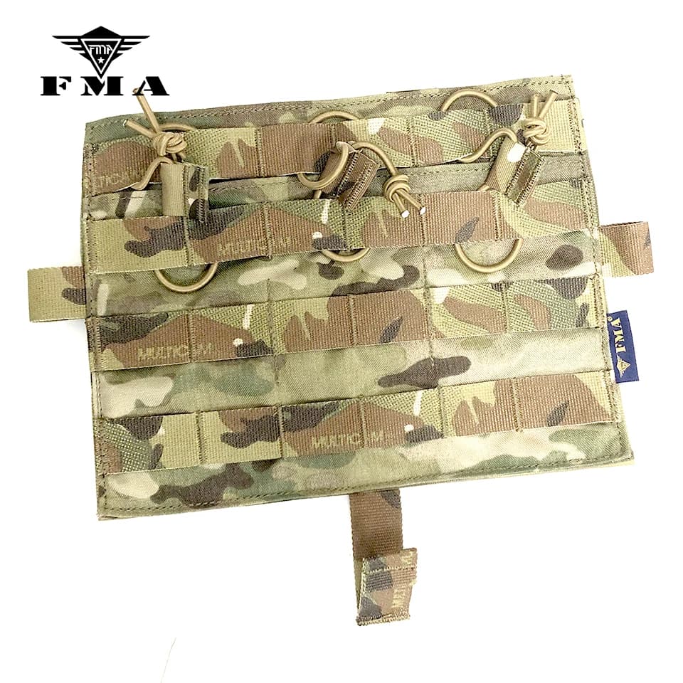 FMA-AVS Removable Flap Molle, M4 Flat Triple Magazine Pouch Multicam for Tactical AVS JPC2.0 CPC Vest, Front Panel to Update