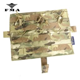 FMA-AVS Removable Flap Molle, M4 Flat Triple Magazine Pouch Multicam for Tactical AVS JPC2.0 CPC Vest, Front Panel to Update