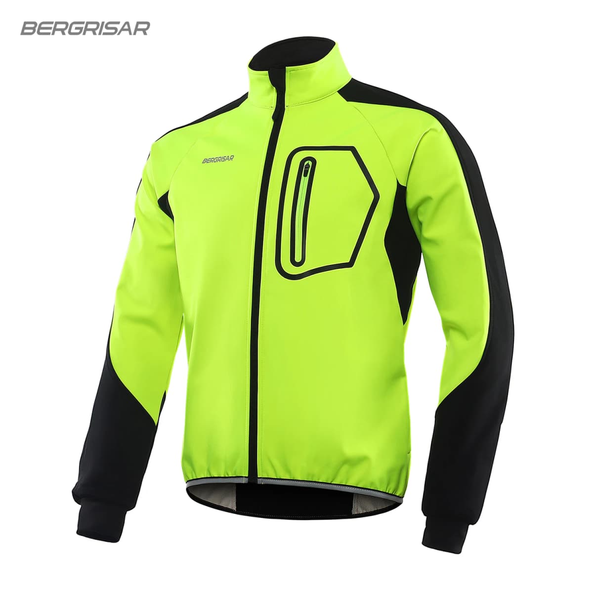 BERGRISAR Winter Men's Cycling Jacket Bicycle Softshell Fleece Thermal Motorcycle Windbreaker Raincoats Bike Outdoor Sport BG011
