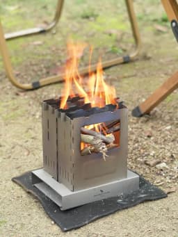 Boundless Voyage Outdoor Titanium Folding Wood Stove With Pot Bracket Camping Charcoal Burner Ti2010C UNIGEAR X DRAGON HORSE