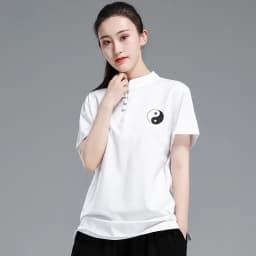 Tai Chi T-short short sleeved  summer men's and women's Tai Chi T-shirt solid color cotton team competition