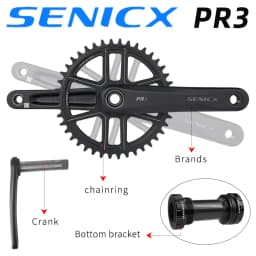 SENICX Chainwheel Gravel Bike PR3 165/170/172.5/175mm Crank with 24mm 40/42/44T Chainring for Gravel Folding Bike9 10 11 12S NEW