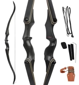 60 Inch Archery Takedown Recurve Bow F171A for Adults/Youth 30-60Lbs American Hunting Bow Magnesium Alloy Metal Right Handed
