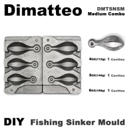 Dimatteo DIY Fishing Snapper Sinker Mould DMTSNSM/Medium Combo Snapper Sinker 112g 140g 168g 3 Cavities