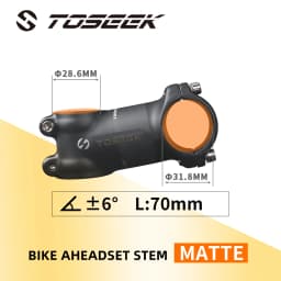TOSEEK Bicycle Handlebar Stem 28.6-31.8mm Aluminum + Carbon Stem Angle6 17 Mtb Handlebar Stem MTB Stem Spare Parts For Bicycle