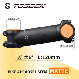 TOSEEK Bicycle Handlebar Stem 28.6-31.8mm Aluminum + Carbon Stem Angle6 17 Mtb Handlebar Stem MTB Stem Spare Parts For Bicycle