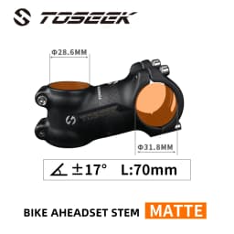 TOSEEK Bicycle Handlebar Stem 28.6-31.8mm Aluminum + Carbon Stem Angle6 17 Mtb Handlebar Stem MTB Stem Spare Parts For Bicycle