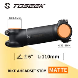 TOSEEK Bicycle Handlebar Stem 28.6-31.8mm Aluminum + Carbon Stem Angle6 17 Mtb Handlebar Stem MTB Stem Spare Parts For Bicycle