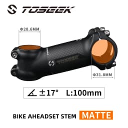 TOSEEK Bicycle Handlebar Stem 28.6-31.8mm Aluminum + Carbon Stem Angle6 17 Mtb Handlebar Stem MTB Stem Spare Parts For Bicycle
