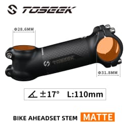 TOSEEK Bicycle Handlebar Stem 28.6-31.8mm Aluminum + Carbon Stem Angle6 17 Mtb Handlebar Stem MTB Stem Spare Parts For Bicycle