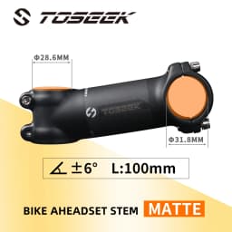 TOSEEK Bicycle Handlebar Stem 28.6-31.8mm Aluminum + Carbon Stem Angle6 17 Mtb Handlebar Stem MTB Stem Spare Parts For Bicycle