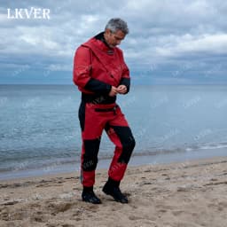 Men's Kayaking Breathable Dry Suit Surfing Fly Fishing Three-Layer Waterproof Fabric Neoprene Cuffs And Neckline Drysuit DM-2