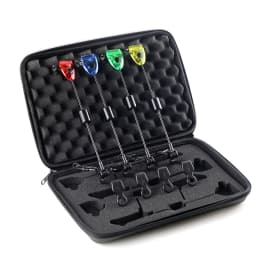 Fishing Swingers Set LED Illuminated Fishing Bite Indicator Fishing Tackle in Zipped Case Outdoor Swing Signal Receiver