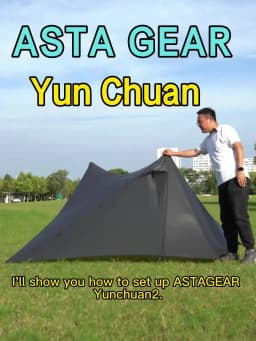 ASTA GEAR Yun Chuan 15D Double‑Sided Silicon‑Coated Nylon Tent, Rodless Double A Pyramid Ultralight Outdoor Tent for Camping Hik