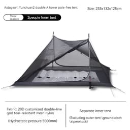 ASTA GEAR Yun Chuan 15D Double‑Sided Silicon‑Coated Nylon Tent, Rodless Double A Pyramid Ultralight Outdoor Tent for Camping Hik